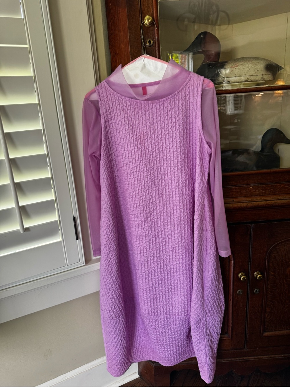 IC COLLECTION Lilac Textured Long Sleeve Dress